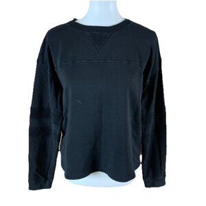 Year Of Ours Black Terry Pullover Sweatshirt Large Casual Cozy Layer Women’s